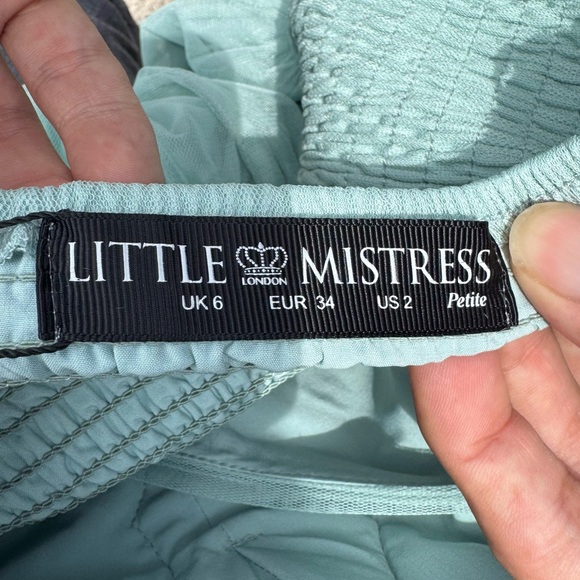 NWT Little Mistress petite spaghetti strap blue floral tulle layered dress / 2P - Picture 11 of 13